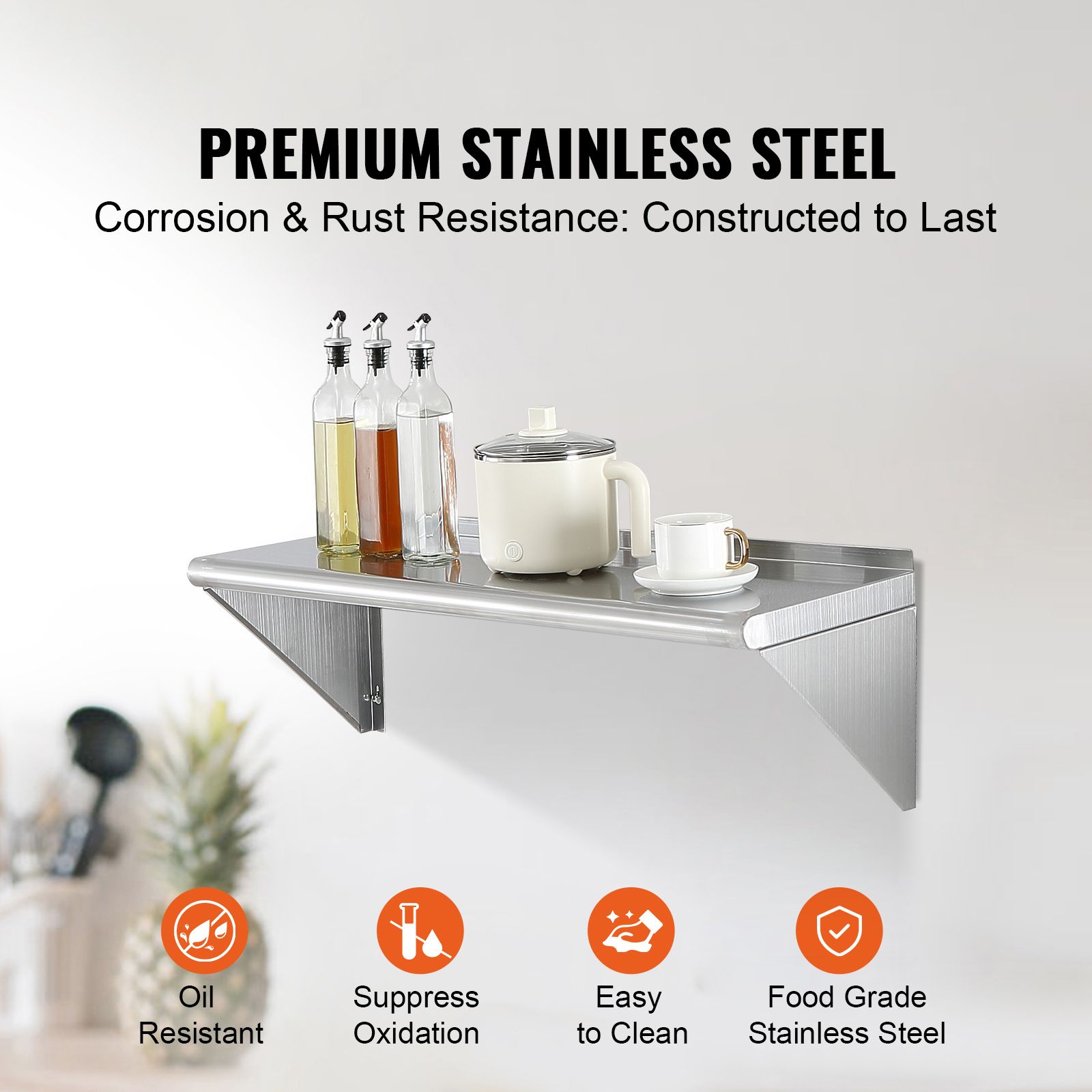 Commercial Kitchen Wall Shelves - Mensola in acciaio inossidabile da 12