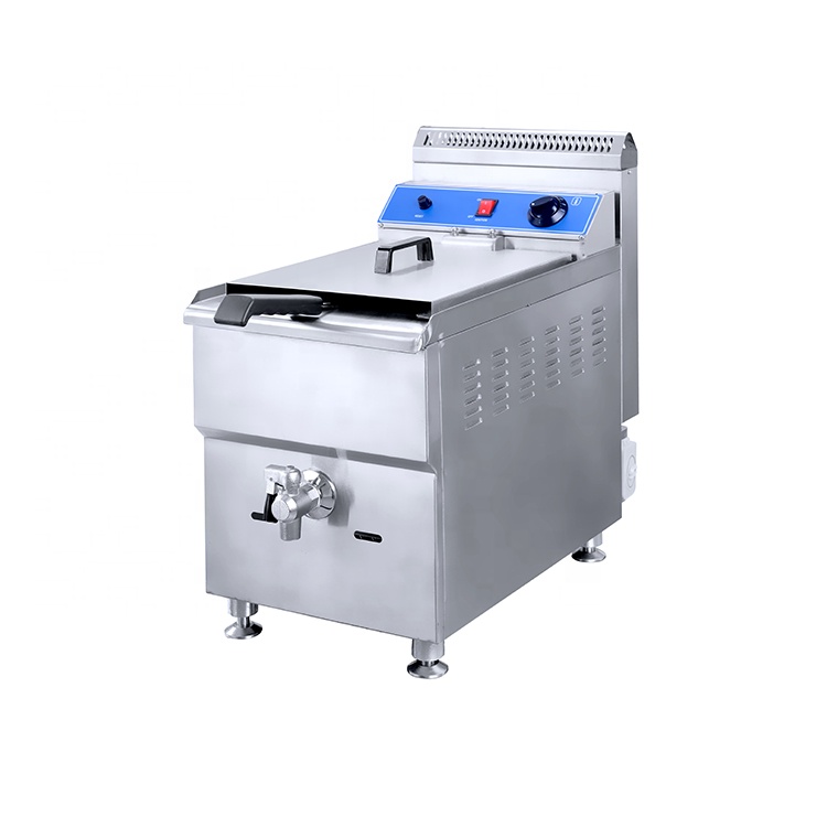 Commercial Kitchen Outlets - Friggitrice Professionale con Scarico Fumi, Cestello