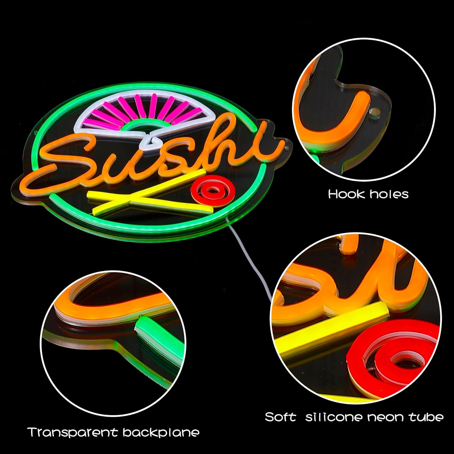 Insegna al neon per sushi per  - Commercial Kitchen Japanese recensione e prezzo
